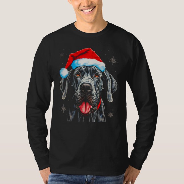 T-shirt Dog Great Dane Christmas (Devant)