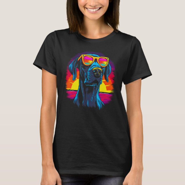 T-shirt Dog Great Dane Sunglasses (Devant)