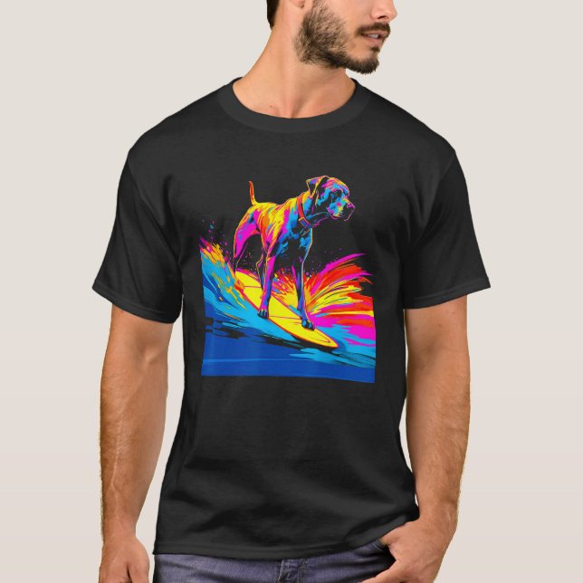 T-shirt Dog Great Dane Surf (Devant)