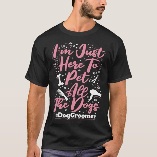 T-shirt Dog Groomer Apparel  Dog Grooming for Women (Devant)