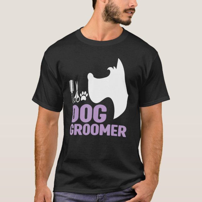 T-shirt Dog Groomer Pet Grooming Men Women (Devant)