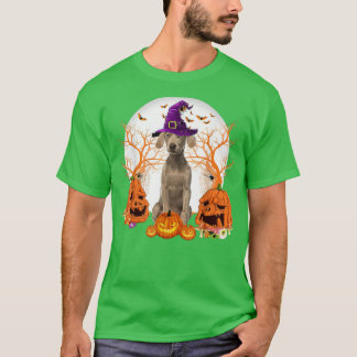 T-shirt Dog Halloween Weimaraner Dog Jack O Lantern Pumpki