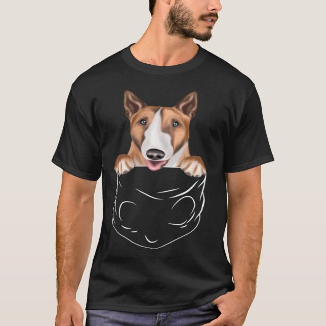 T-shirt Dog In Pocket Bull Terrier  Dog (Devant)