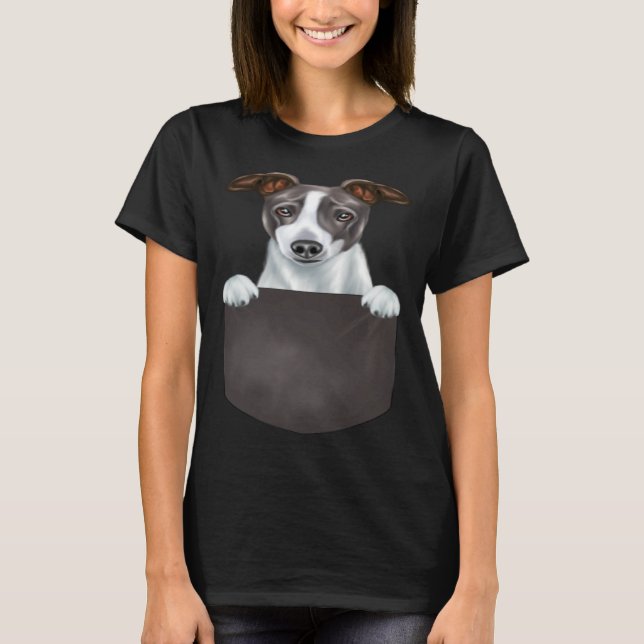T-shirt Dog In Pocket  Dog  Italian Greyhound (Devant)