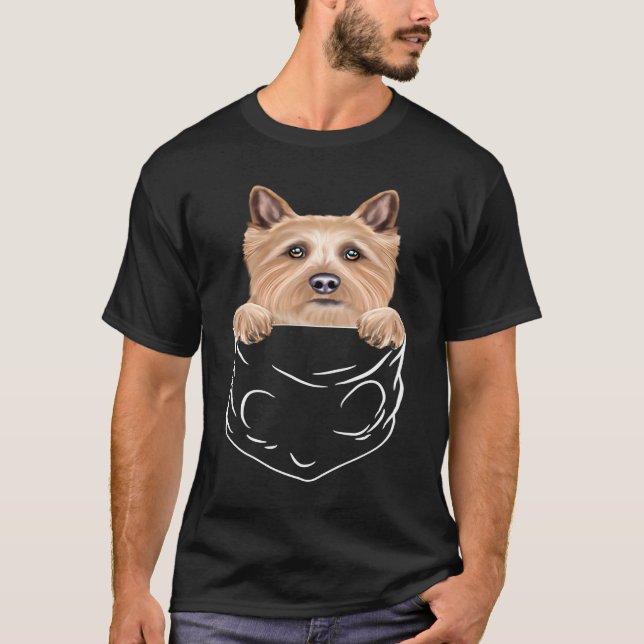 T-shirt Dog In Pocket Norwich Terrier  Dog (Devant)