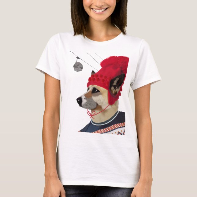 T-shirt Dog in Ski Sweater (Devant)