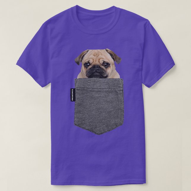 T-shirt Dog in Your Pocket T Pug  (Design devant)