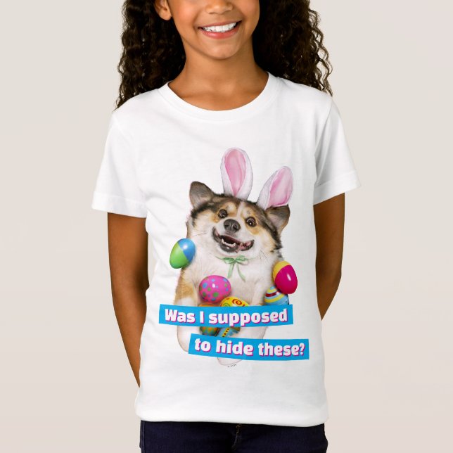 T-Shirt Dog Laying on Easter Eggs (Devant)