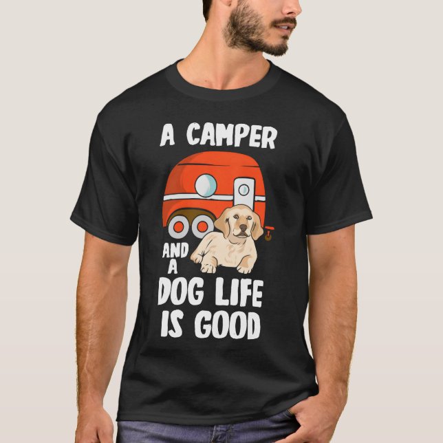 T-shirt Dog Lover Camping Animal Camper Outrs friend (Devant)