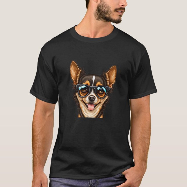 T-shirt Dog Lover Chihuahua Mom & Chiwawa Dad Premium (Devant)