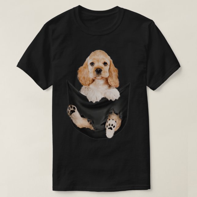 T-shirt Dog Lovers Gifts Cocker spaniel In Pocket Funny Do (Design devant)