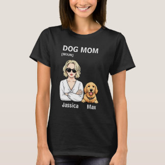 T-shirt Dog Mom Portrait With Golden Retriever Art