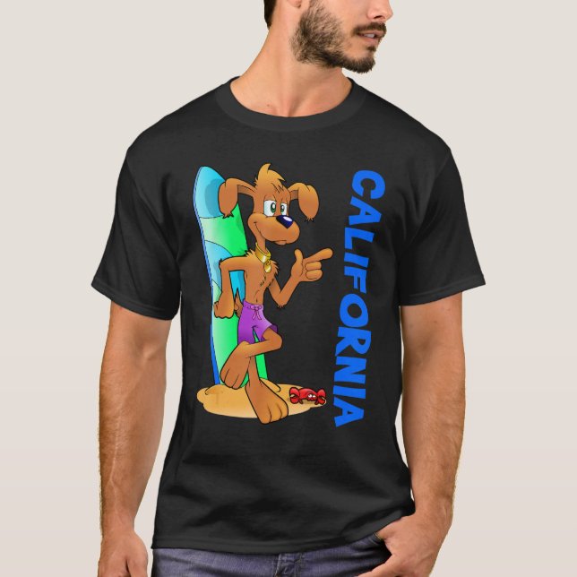 T-shirt Dog Ocean Wave Surfboard Plage pour enfants (Devant)