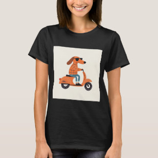 T-shirt Dog on Scooter - Funny and Stylish Illustration