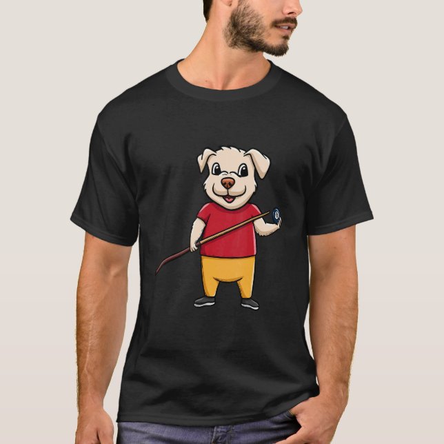 T-shirt Dog Owner Billiard Ball Snooker Pool Player Paw Lo (Devant)