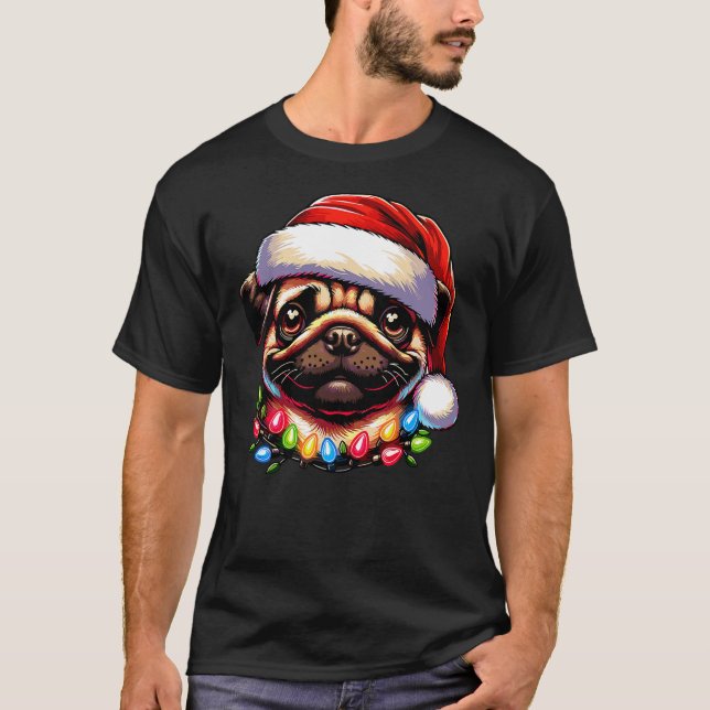 T-shirt Dog Owner Xmas Men Women Favorite Pug Christmas (Devant)