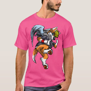 T-shirt Dog Punk Rocker Cartoon Fox Furry
