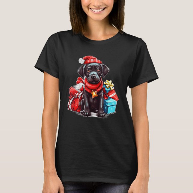 T-shirt Dog  s Christmas Cute Labrador Retriever for Holid (Devant)
