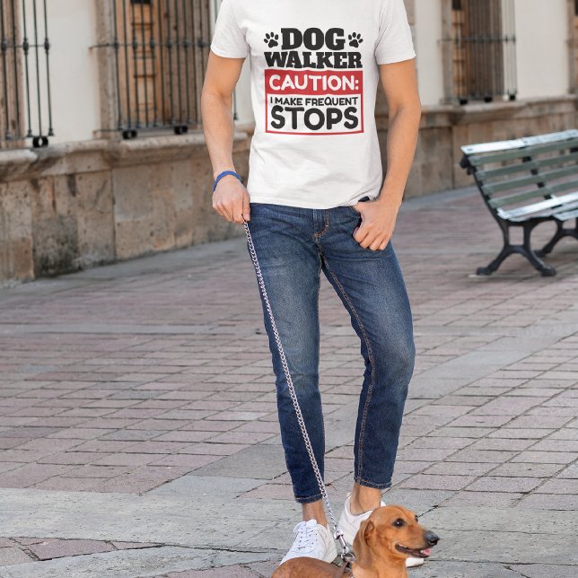T-shirt Dog Walker Attention Je Fais Des Arrêts Fréquents (Créateur téléchargé)