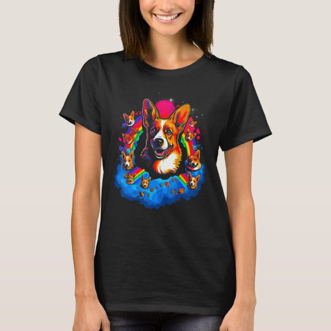 T-shirt Dog Welsh Corgi Family (Devant)