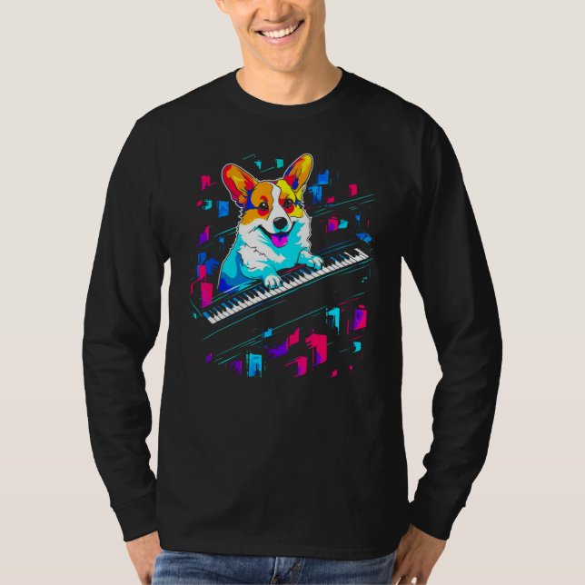 T-shirt Dog Welsh Corgi Piano (Devant)