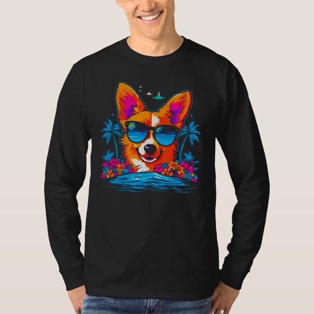 T-shirt Dog Welsh Corgi Summer Vibe (Devant)