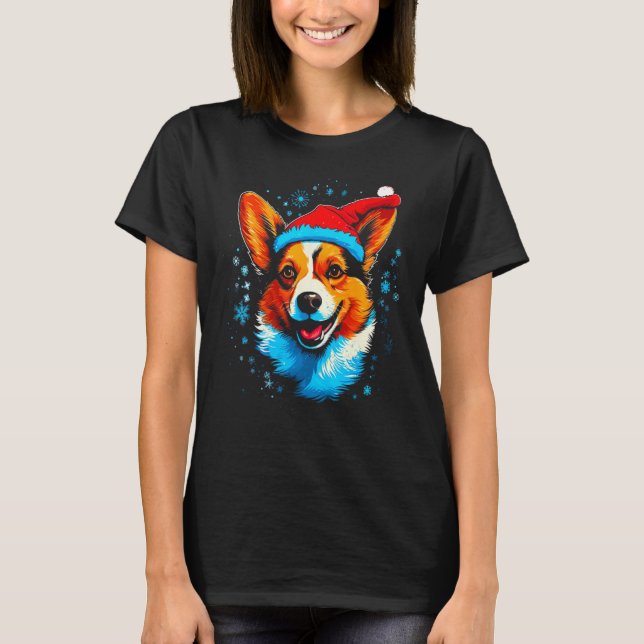 T-shirt Dog Welsh Corgi Xmas (Devant)