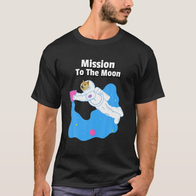 T-shirt Doge-1 Mission À La Lune Dogecoin Hodl Funny Chien (Devant)