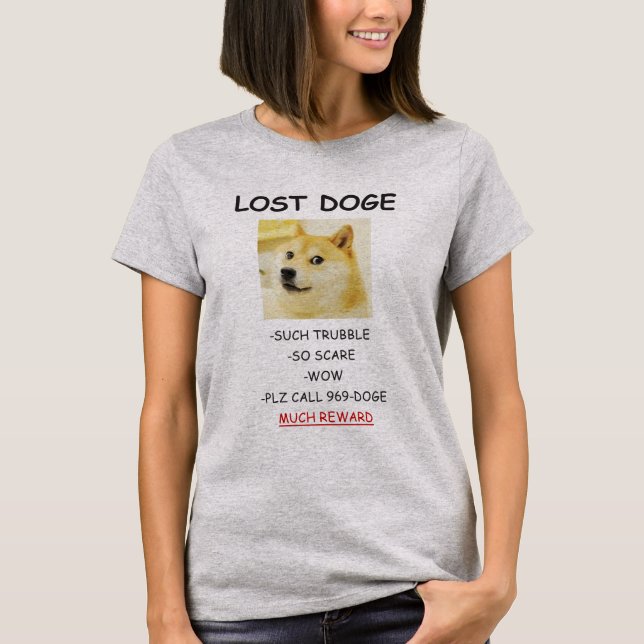 T-shirt Doge a perdu le mème Doggo GRANDE RÉCOMPENSE ! (Devant)