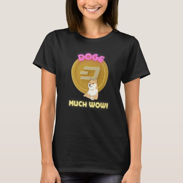 T-shirt Doge Dogecoin To the Moon Meme coin Cryptocurrency (Devant)
