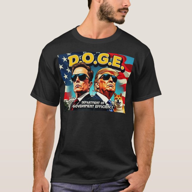 T-shirt Doge Elon Trump (Devant)