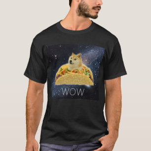 T-shirt Doge WOW Tacos dans des mèmes spatiaux avec des ét