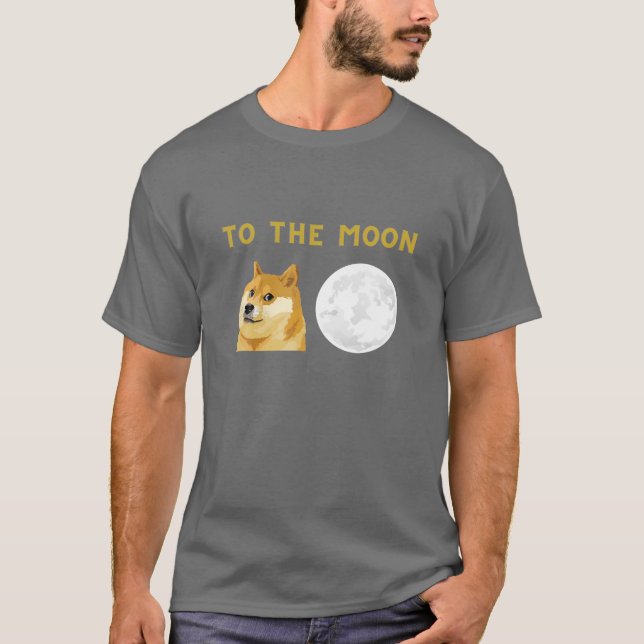 T-shirt Dogecoin À La Cryptomonnaie Lune (Devant)