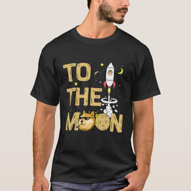 T-shirt Dogecoin À La Lune, Cool Doge Coin Crypto Curren (Devant)