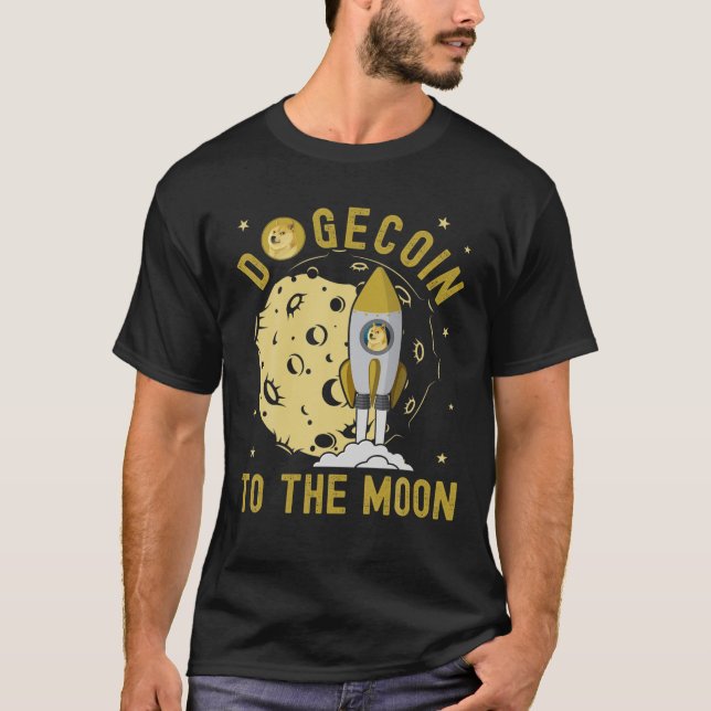 T-shirt Dogecoin À La Lune, Doge Kids Space Rocket Crypt (Devant)