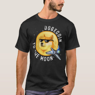 T-shirt Dogecoin À La Lune Drôle Mème Cryptomonnaie Mou