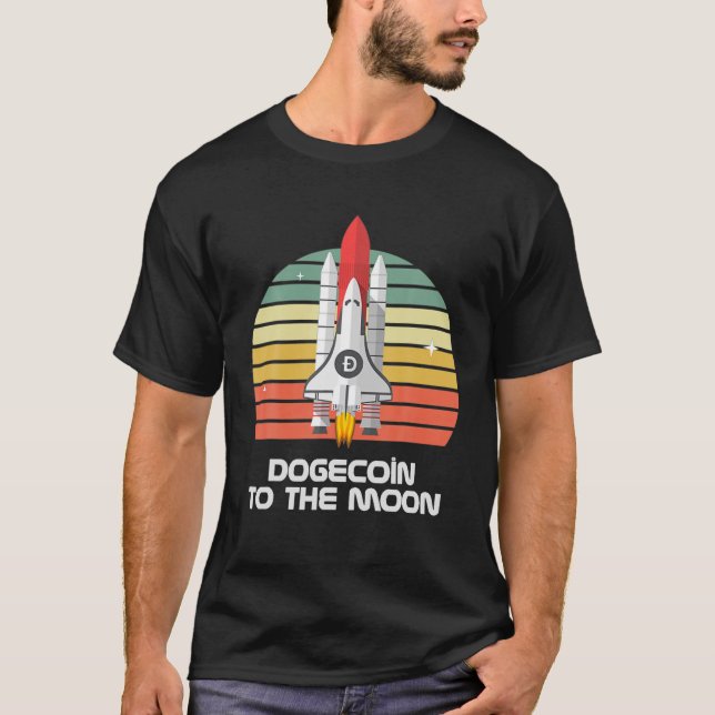 T-shirt Dogecoin À La Lune Rocket Dogecoin (Devant)