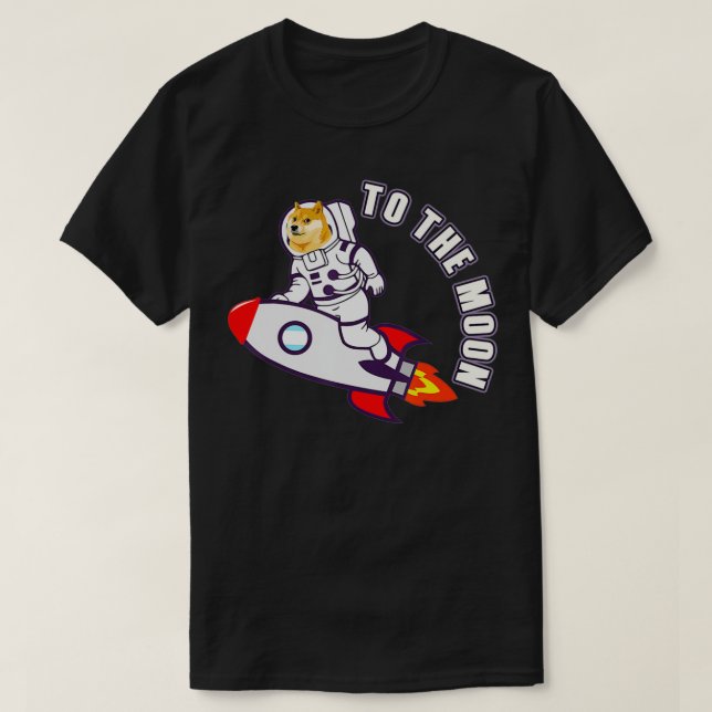 T-shirt Dogecoin à l'astronaute de lune doge mème  (Design devant)