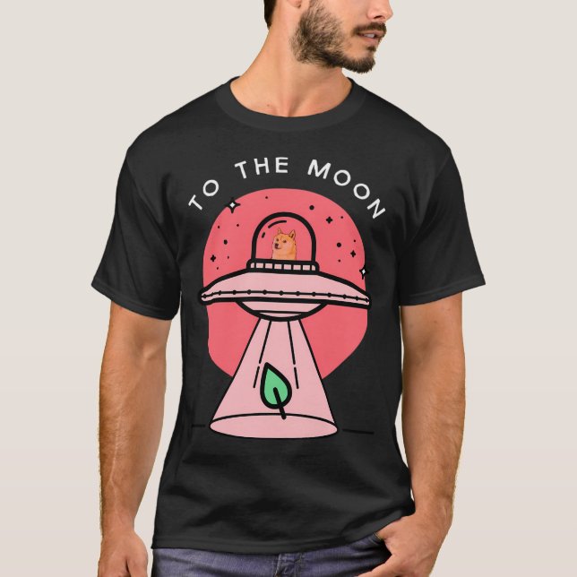 T-shirt Dogecoin Amusant Ufo À La Lune Hodl Doge Alien Abd (Devant)