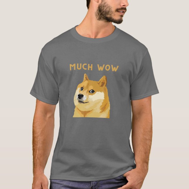 T-shirt Dogecoin Beaucoup Wow Cryptomonnaie (Devant)