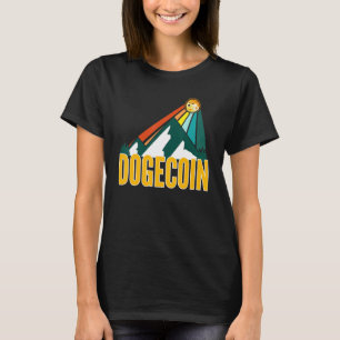 T-shirt Dogecoin Chien Crypto Mountain Sun Rays Cryptocurr