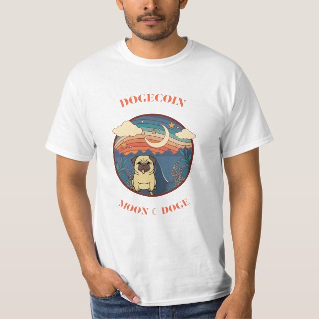 T-shirt Dogecoin chien drôle assis dans l'espace -Space Ch (Devant)