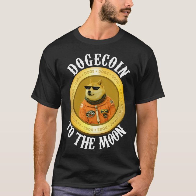 T-shirt Dogecoin Cool Homme'S Moon Astronaut Mème Chien Cr (Devant)