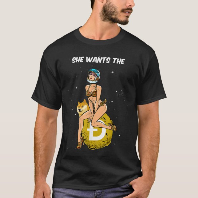 T-shirt Dogecoin Crypto Coin Elle Veut Le D (Devant)