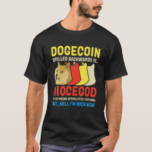 T-shirt Dogecoin Crypto mème Dogecoin à l'envers Cryp drôl