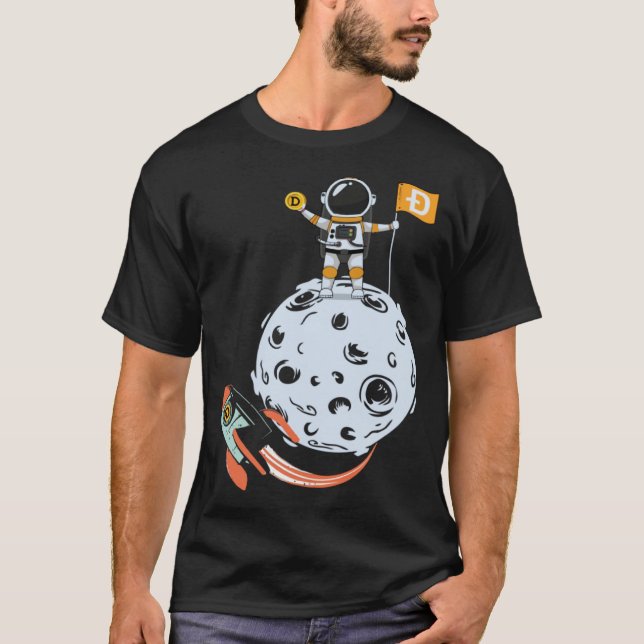 T-shirt Dogecoin Cryptocurrency Crypto Doge to the moon (Devant)
