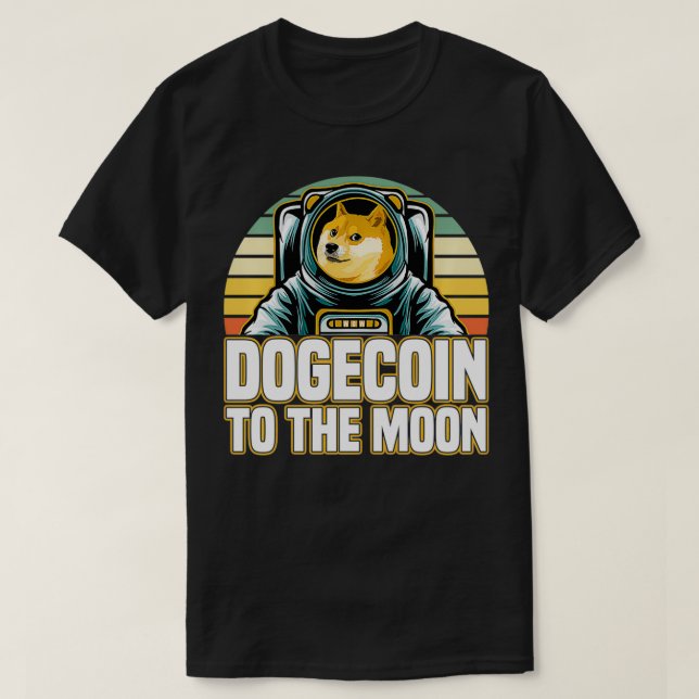 T-shirt Dogecoin Rétro Au Basculement De Lune (Design devant)