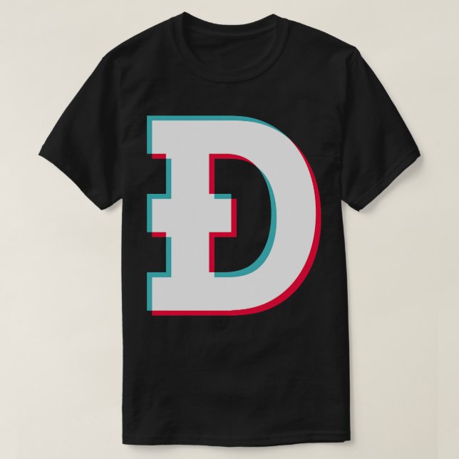 T-shirt Dogecoin Social Media App bleu rose paillette mode (Design devant)