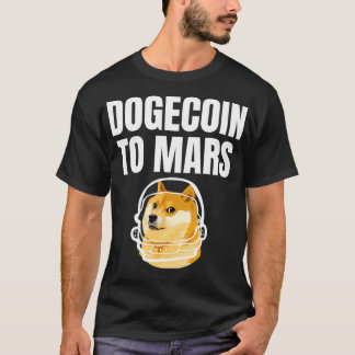 T-shirt Dogecoin Sur Mars Tenir Un Mème Drôle