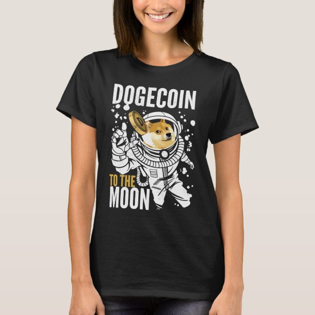 T-shirt Dogecoin To The Moon Astronaut Doge Shiba (Devant)